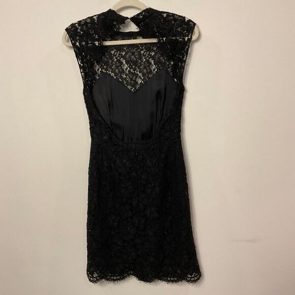 Sandro Paris Romie Dress Black Lace open Back High Neck - Picture 4 of 10